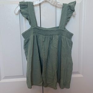 Ruffle trim crop tank